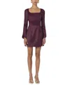 French Connection Satin Scoop Neck Mini Dress In Burgundy In Burgundy