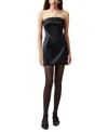 French Connection Satin Strapless Minidress In Black