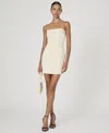 French Connection Satin Strapless Minidress In Classic Cream