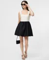 French Connection Structured Square Neck Sleeveless Mini Dress In Porcelain Cream In Black