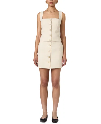 French Connection Women's Structured Woven Button-front Top In Classic Cream