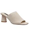 French Connection Women's Knit Styles Slip On Block Heel Sandal In Bone