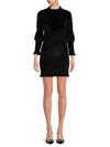French Connection Women's Sula Shirred Velvet Sheath Dress In Black
