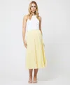 French Connection Sunburst Pleated Crepe Midi Skirt In Cornsilk Yellow