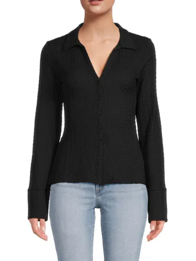 French Connection Women's Tash Textured Top In Black