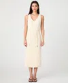 French Connection Terry Spun V Neck Midi Dress In Ecru In Ecru