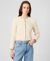 French Connection Geo Shell Textured Jacket In Ecru In Neutral