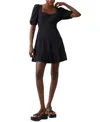 French Connection Cutout Back Puff Sleeve Minidress In Black