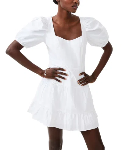 French Connection Women's Tiered Fit & Flare Dress In Summer White