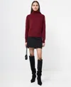 French Connection Babysoft Turtleneck Sweater In Burgundy