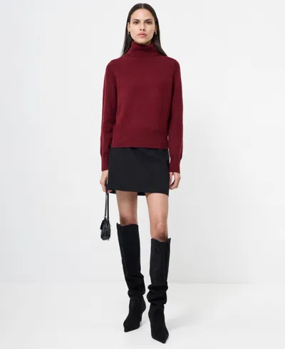 French Connection Women's Turtleneck Sweater In Burgundy