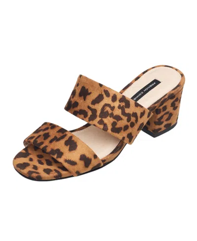 French Connection Women's Block Heel Two-piece Dress Sandals In Leopard