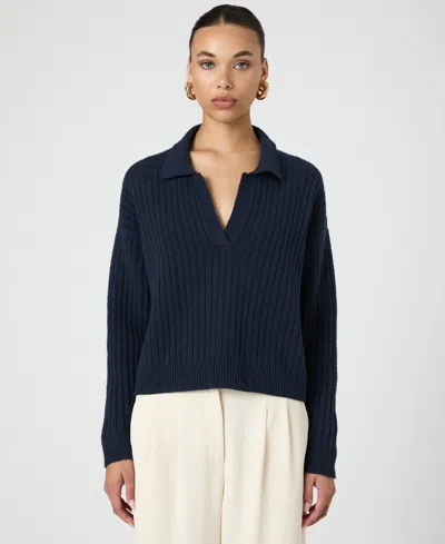 French Connection Women's Vhari Collared Long-sleeve Sweater In Marine