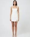 French Connection Whisper Bow Slit Minidress In Summer White