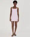 French Connection Whisper Bow Trim Slit Mini Dress In Sweet Pink