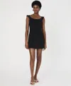 French Connection The Whisper Collar Mini Dress In Black