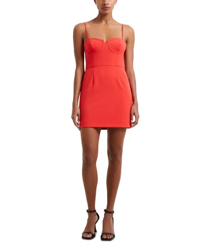 French Connection Women's Whisper Corset-neckline Sleeveless Mini Dress In Bittersweet
