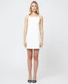 French Connection Whisper Square Neck Minidress In Summer White