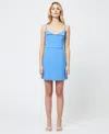 French Connection Whisper Fold Over Dress In Baja Blue In Blue