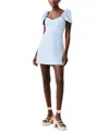 French Connection Whisper Flutter Sleeve Minidress In Cashmere Blue