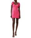 French Connection Whisper Flutter Sleeve Minidress In Raspberry Sorbet