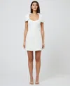 French Connection Whisper Puffed Sleeve Mini Dress In Summer White