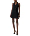 French Connection Womens Collared Above Knee Mini Dress In Black
