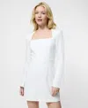 French Connection Whisper Long Sleeve Dress In White