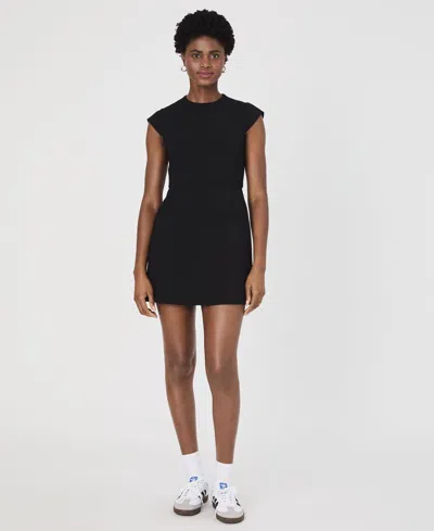 French Connection Women's Whisper Mock-neck Cap-sleeve Dress In Black