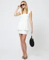 French Connection Whisper Peplum Mini Dress In Summer White