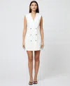French Connection Whisper Sleeveless Tux Mini Dress In Summer White