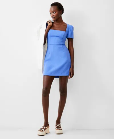 French Connection Women's Whisper Square-neck Short-sleeve Dress In Blue