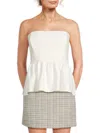 FRENCH CONNECTION WOMEN'S WHISPER STRAPLESS PEPLUM TOP
