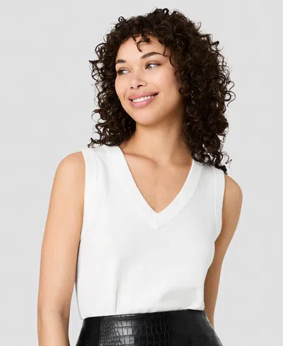 French Connection Women's Willa V-neck Sleeveless Knit Vest In Porcelain Cream