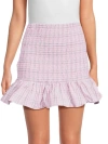 FRENCH CONNECTION WOMEN'S YAKI CHECKED SMOCKED MINI SKIRT