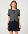 French Connection Zigzag Stripe Knit Cardigan In Midnight Blue Multi