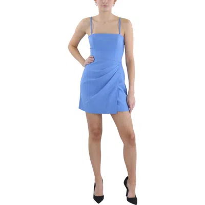 French Connection Womens Above Knee Gathered Mini Dress In Blue