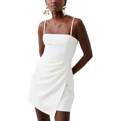 French Connection Womens Above Knee Gathered Mini Dress In White