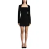 French Connection Womens Above Knee Square Neckline Mini Dress In Black