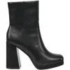 French Connection Womens Block Heel Man Made Ankle Boots In Black