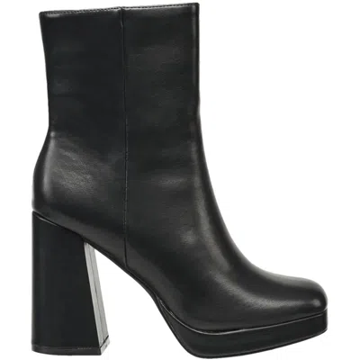 French Connection Womens Block Heel Man Made Ankle Boots In Black