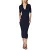 French Connection Womens Bodycon Knit Midi Dress In Marine
