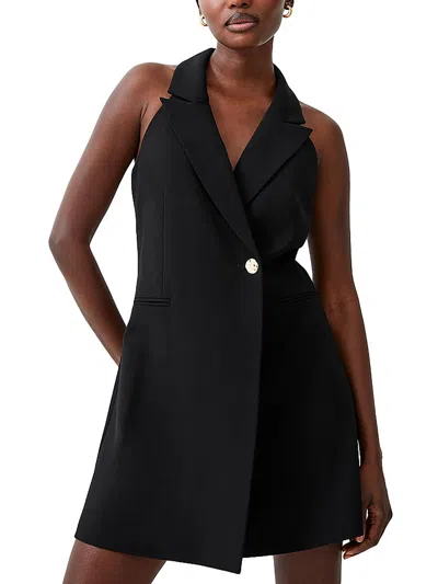 French Connection Womens Collared Above Knee Mini Dress In Black