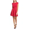 French Connection Womens Corset Cap Sleeve Scuba Dress In Red