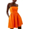 French Connection Whisper Strapless Mini Dress In Gold