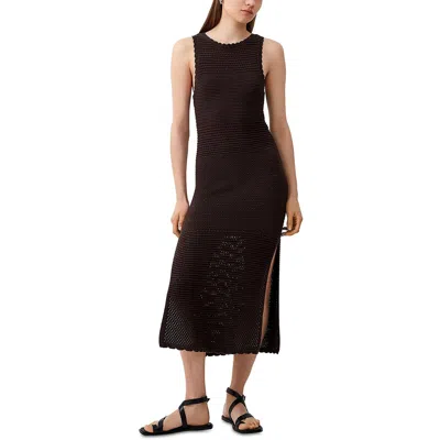 French Connection Womens Croschet Metallic Midi Dress In Multi