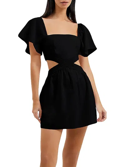 French Connection Womens Cut-out Short Mini Dress In Black