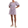 French Connection Frenh Connection Cotton Floral Print Cutout Mini Dress In White