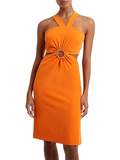 French Connection Womens Cutout Mini Cocktail And Party Dress In Orange
