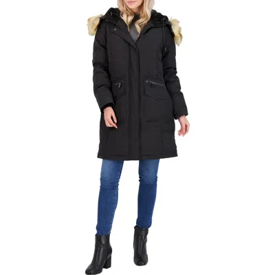 French Connection Womens Down Winter Parka Coat In Blue